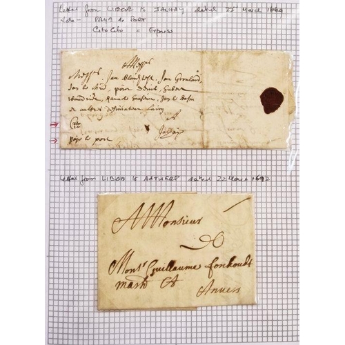 42 - Belgium: Liege - related, written up collection of pre-stamp letters and related postal history of 1... 