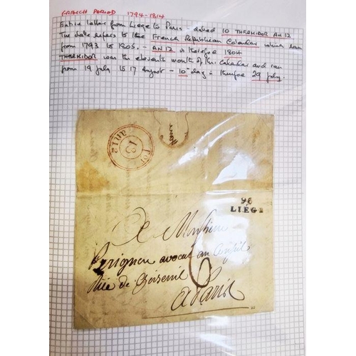 42 - Belgium: Liege - related, written up collection of pre-stamp letters and related postal history of 1... 