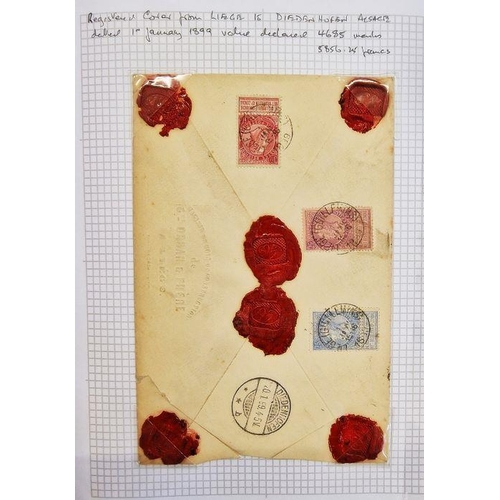 45 - Belgium: Liege - related stamps and postal history 1860's in three red 'Simplex' albums. Various iss... 