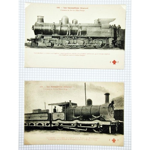 46 - Belgium: over 50 postcards of historic engines of Belgian Railway from late 1800 to 1930's, mainly o... 