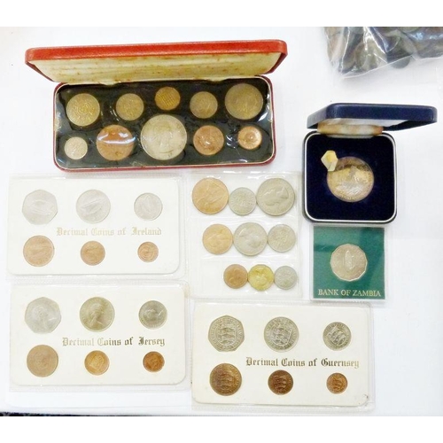 89 - Collection of coins to include 1970 proof set, British Virgin Island proof set, EEC silver proof med... 