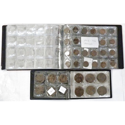 99 - Folders of coins (five) comprising of silver (pre 47) half coins (34) nickel (five), florins (pre 47... 