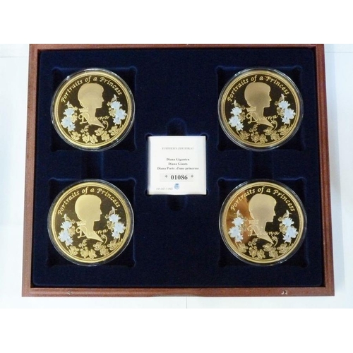 109 - Collection of presentation sets (five) of copper gilt medallions to comprise of Rule Britannia (six)... 