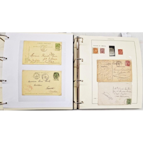 11 - Provincial postmarks of Liege and Limbourg in two black albums of 100+ pages, postage due, return-to... 