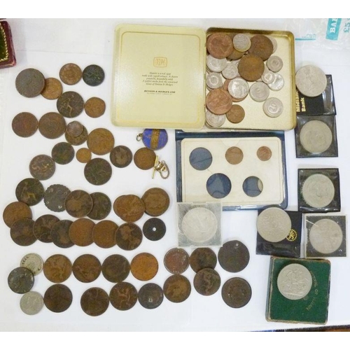 117 - Quantity of worldwide and UK coins, Festival of Britain 1951, various crowns and enamel medallion 'I... 