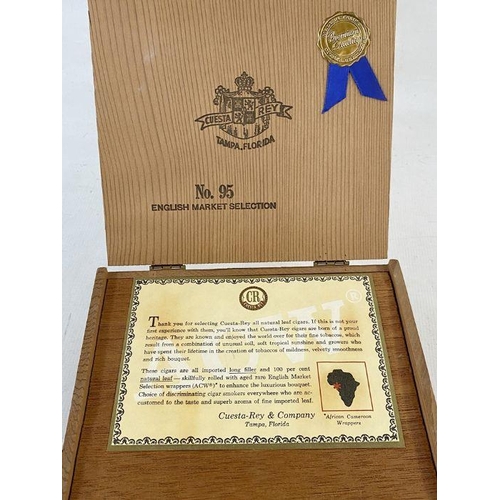 145 - Cuesta-Ray No.95 English Market Selection premium quality cigars, wrapped in plastic and cased in wo... 