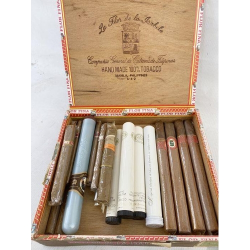 147 - Two King Edward Invincible Deluxe packs (unopened), four Cuesta Rey cigars and a mixed box of cigars... 