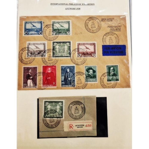 16 - Belgium: Large dark blue 'SAFE' spring binder of 100+ pages of definitive, commemorative stamps cove... 