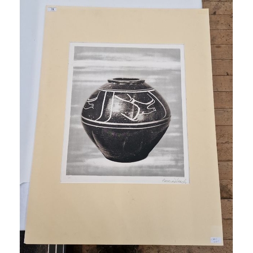 229 - After Bernard Leach (1887-1979)
 Lithographic print 
 'Black Jar' printed at the Curwen Studios 1974... 