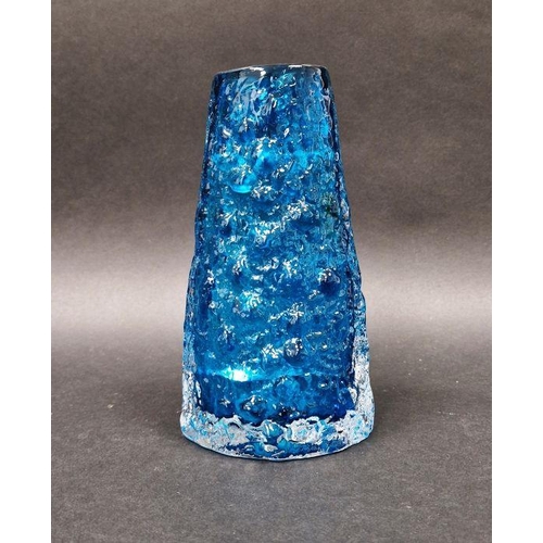 66 - Geoffrey Baxter for Whitefriars kingfisher blue vase, (with damage) 18cm high