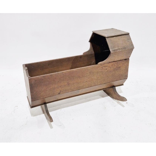 1248 - Antique oak cradle, 61cm high x 87cm approx.