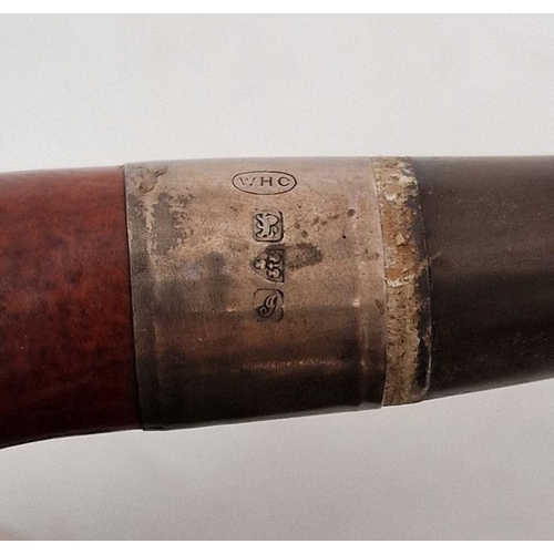 171 - Three various pipes, one with a silver collar and silver rim, both marked and initialled 'WHC' (3)