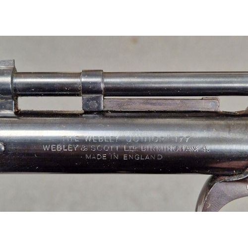 180 - Webley & Scott, Birmingham 'Junior' .177 air pistol, series 2, batch number 351, pull-back barrel la... 