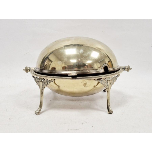 200 - Silver-plated dome top revolving breakfast dish, 20cm high