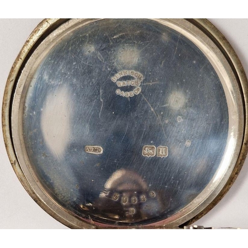 227 - Silver open-faced pocket watch (makers worn), with subsidiary dial