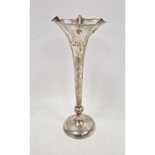 238 - Early 20th century silver-mounted trumpet-shaped vase, Birmingham 1904, makers mark 'AC'(?), 26.5cm ... 