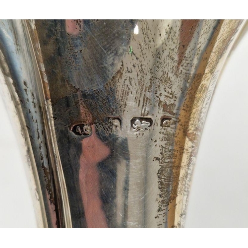 238 - Early 20th century silver-mounted trumpet-shaped vase, Birmingham 1904, makers mark 'AC'(?), 26.5cm ... 