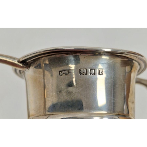 242 - 1920's silver two-handled trophy cup engraved 'A.G.C Maurice Jack Cup 1965 Harold Young', 9cm high, ... 