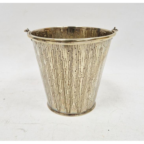 243 - Gilt metal champagne bucket with handle, bark effect detail, 13cm high (2)