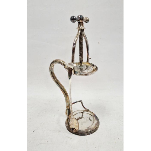 244 - Victorian silver plated lemon squeezer by Henry Wilkinson & Co. Rd No. 83902, 29.5cm high approx.