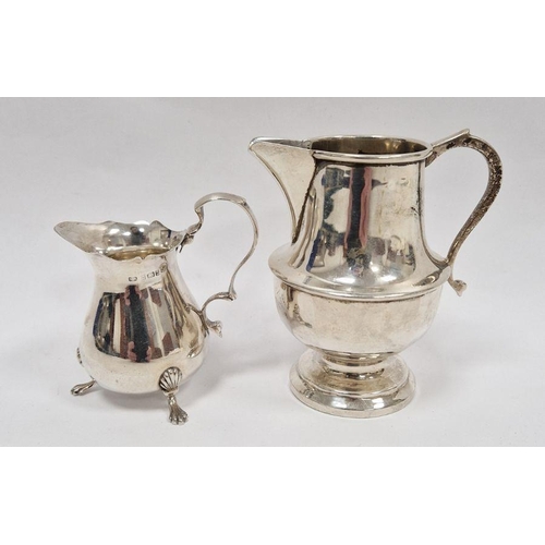 246 - 1930s silver milk jug, Birmingham 1936, makers mark worn, 2.5ozt approx. 10cm high and an early 20th... 