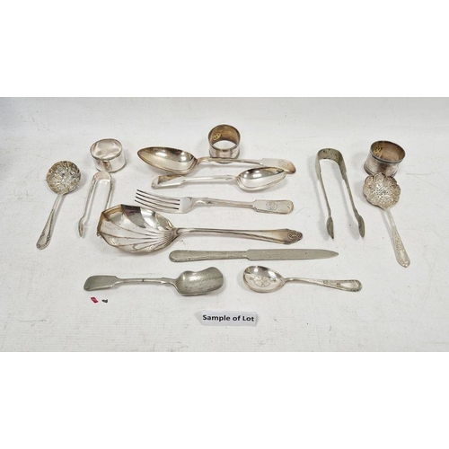 262 - Quantity of assorted plated flatware, napkin rings, etc (1 box)