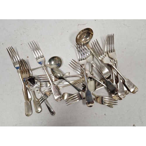 262 - Quantity of assorted plated flatware, napkin rings, etc (1 box)