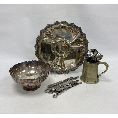 263 - Plated flatware, pewter items and metalware (2 boxes)