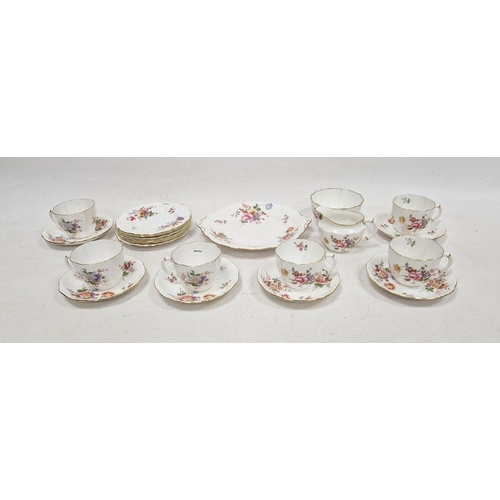 27 - Royal Crown Derby 'Derby Posies' part tea service comprising of six cups and saucers, milk jug, suga... 