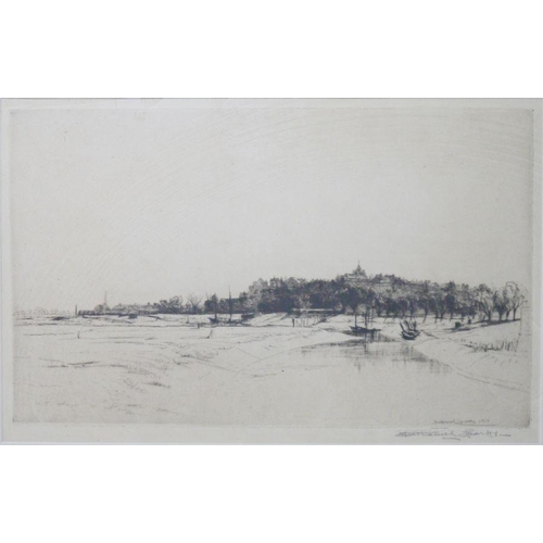 289 - Nathaniel Sparks (1880-1957)
 Etching 
 Estuary scene, signed in pencil to the margin and dated 1919... 