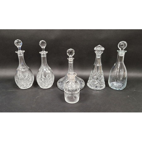 46 - Royal Brierley cut glass decanter and five clear glass decanters (6)