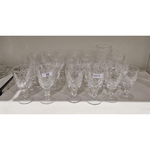 55 - Part suite of Royal Doulton 'Georgian' glassware (26)