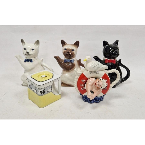 9 - Cardew Design novelty teapot 'Sea and Tea', limited edition 529/5000, three cat pots and a 'The Cube... 