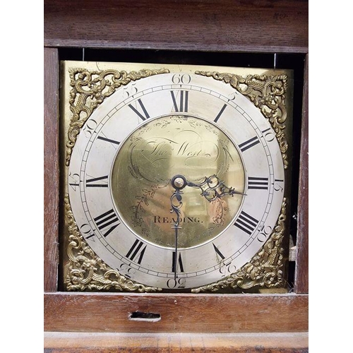 1019 - Victorian oak-cased 30-hour longcase clock of plain form, the 11