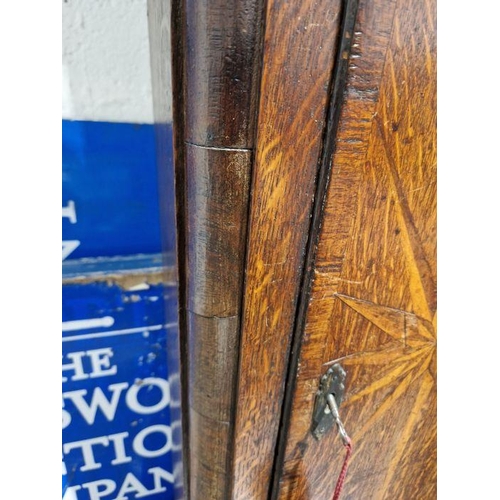 1026 - 18th century eight-day longcase clock movement inscribed 'Jn Clayton, Marple', housed in slender oak... 