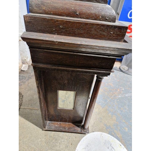 1026 - 18th century eight-day longcase clock movement inscribed 'Jn Clayton, Marple', housed in slender oak... 