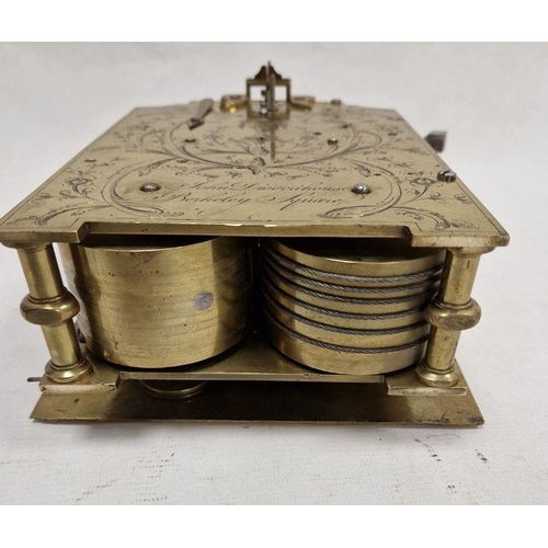 1029 - Late 18th century bracket clock movement by John Dwerrihouse, Berkeley Square, signed to dial and re... 