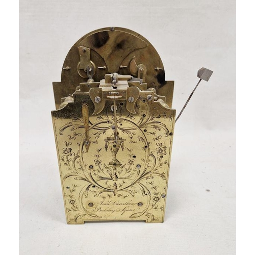 1029 - Late 18th century bracket clock movement by John Dwerrihouse, Berkeley Square, signed to dial and re... 