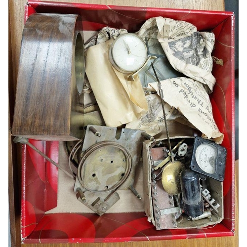 1045 - Collection of clocks and movements including small black marble type, cased carriage clock, etc and ... 