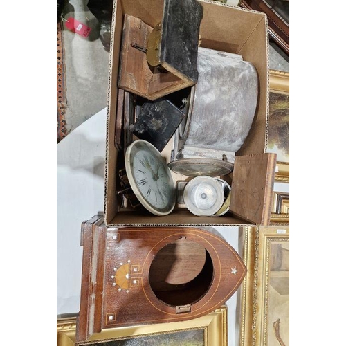 1045 - Collection of clocks and movements including small black marble type, cased carriage clock, etc and ... 