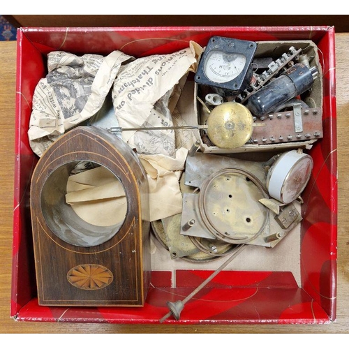 1045 - Collection of clocks and movements including small black marble type, cased carriage clock, etc and ... 