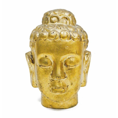 121 - Contemporary gilt decorated pottery bust depicting Buddha, 27cm high approx.