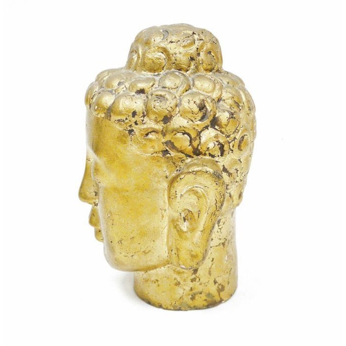 121 - Contemporary gilt decorated pottery bust depicting Buddha, 27cm high approx.