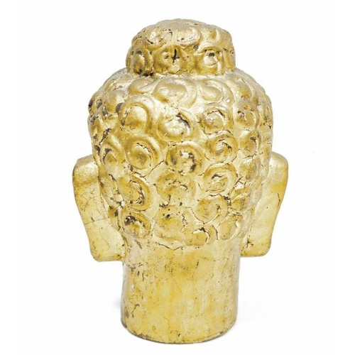 121 - Contemporary gilt decorated pottery bust depicting Buddha, 27cm high approx.