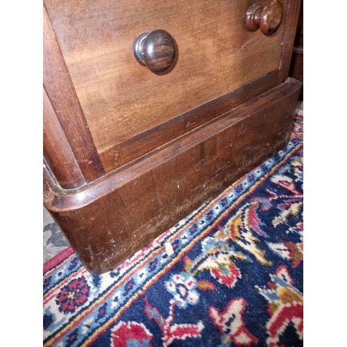 1217 - Pair 19th century chests of four short drawers, on plinth base, 72cm high x 39cm wide x 39cm deep (2... 