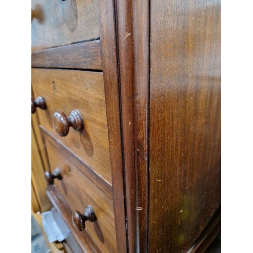 1217 - Pair 19th century chests of four short drawers, on plinth base, 72cm high x 39cm wide x 39cm deep (2... 