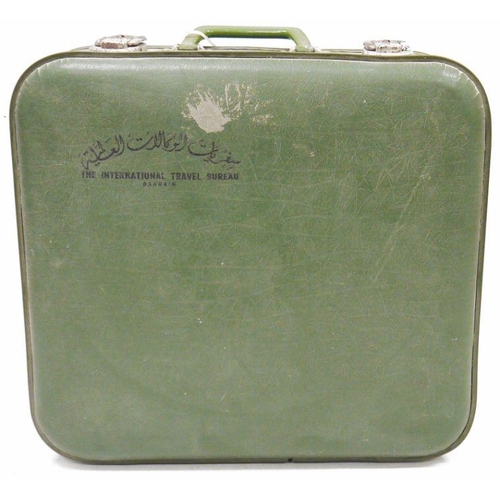 126 - Vintage suitcase containing an assortment of ephemera, to include an early 20th century family photo... 