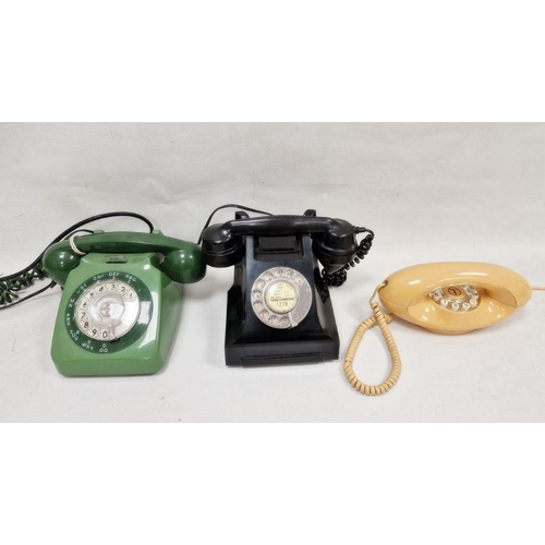 136 - Three vintage telephones including a black cased example (3)