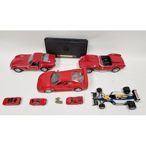 222A - Seven loose mainly Burago unboxed diecast model cars to include 1/18 scale Ferrari 250 Testa Rosa (1... 