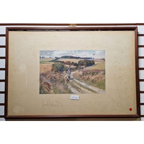 231 - Lionel Edwards
 Signed colour print
 Man shooting game on a country track, signed in pencil to the m... 